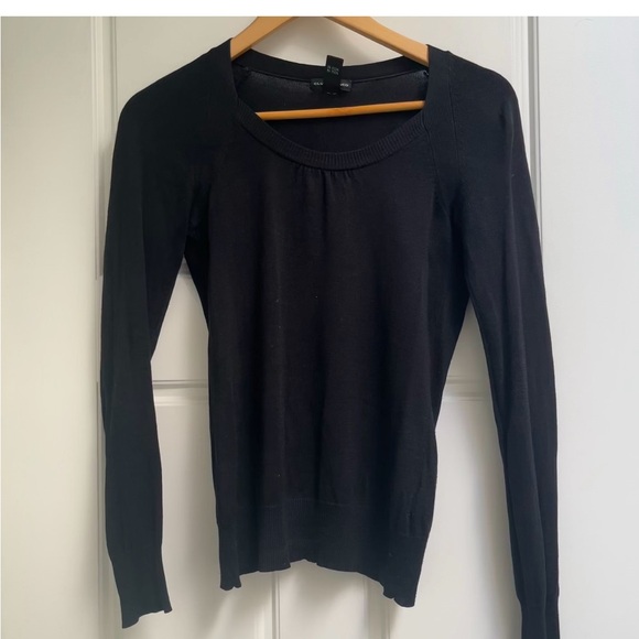 Club Monaco silk black fitted sweater - Picture 1 of 4